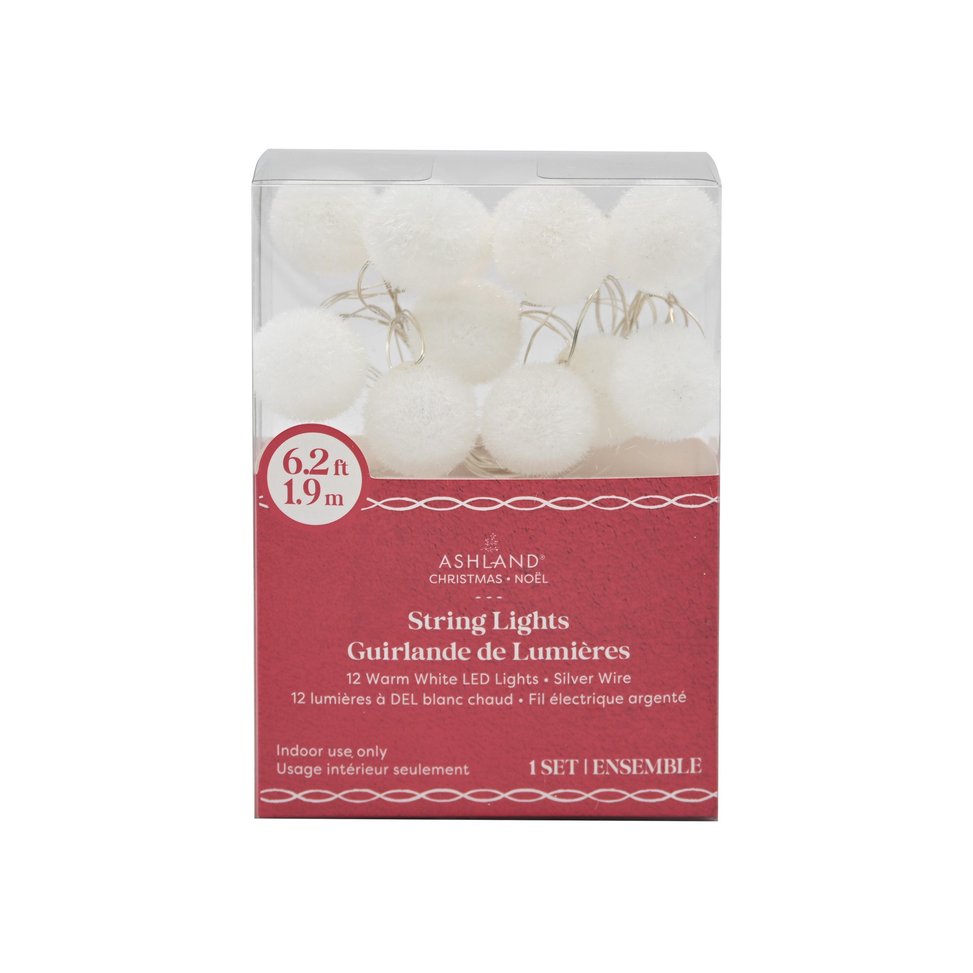 slide 3 of 4, 12ct. Warm White Led White Fuzzy String Lights By Ashland, 12 ct
