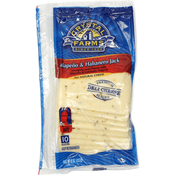 slide 1 of 1, Crystal Farms Jalapeno & Habanero Jack Deli Cheese Slices, 8 oz