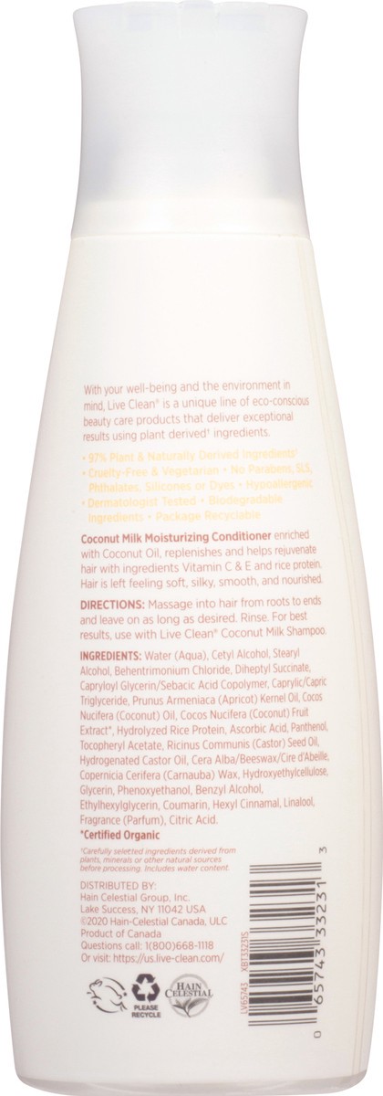 slide 8 of 10, Live Clean Coconut Milk Moisturizing Conditioner, 12 oz