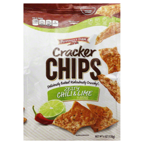 slide 1 of 1, Pepperidge Farm Cracker Chips Zesty Chili & Lime, 6 oz