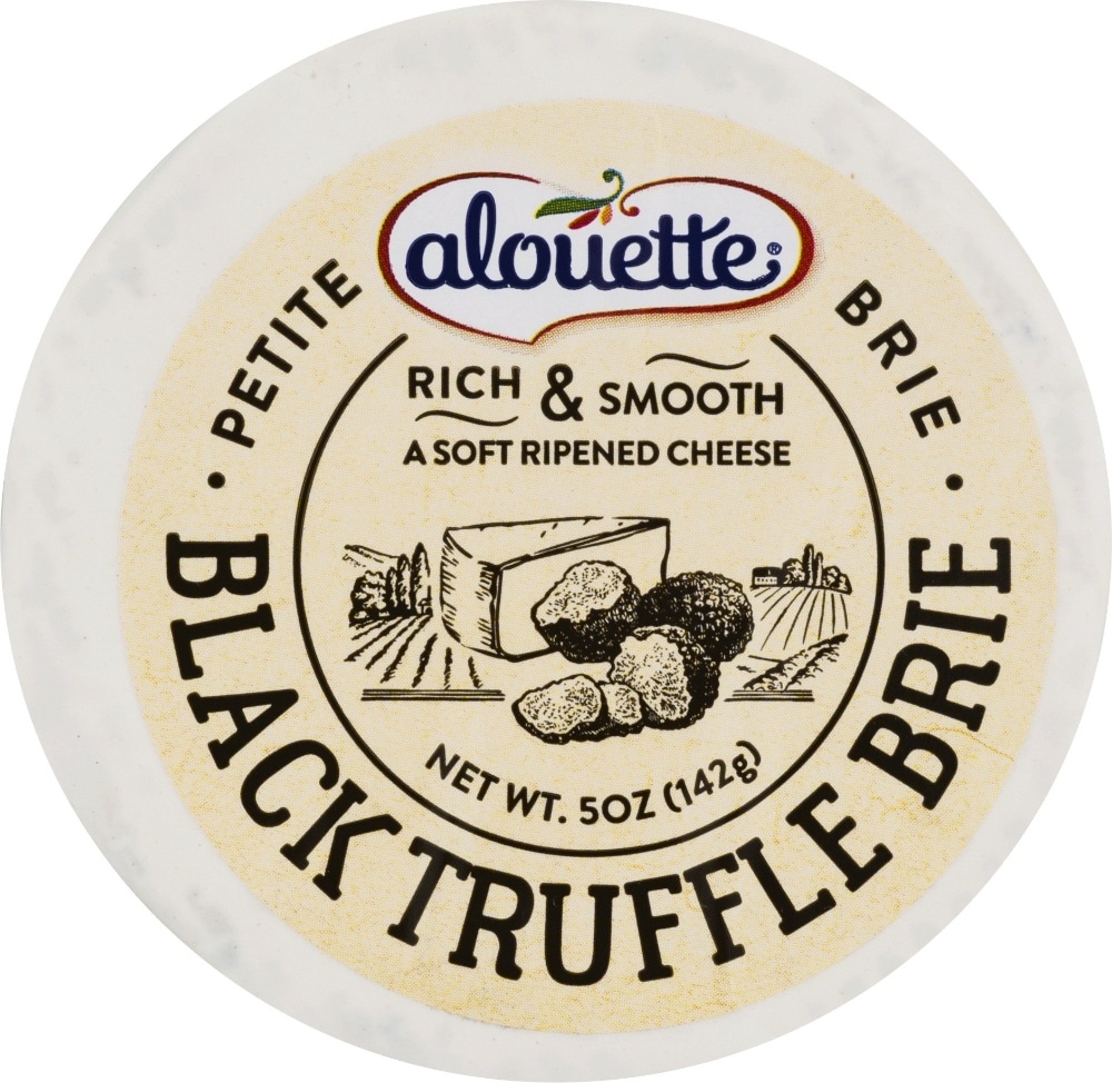 slide 1 of 1, Alouette Petite Black Truffle Brie Soft-Ripened Cheese 5 oz, 5 oz