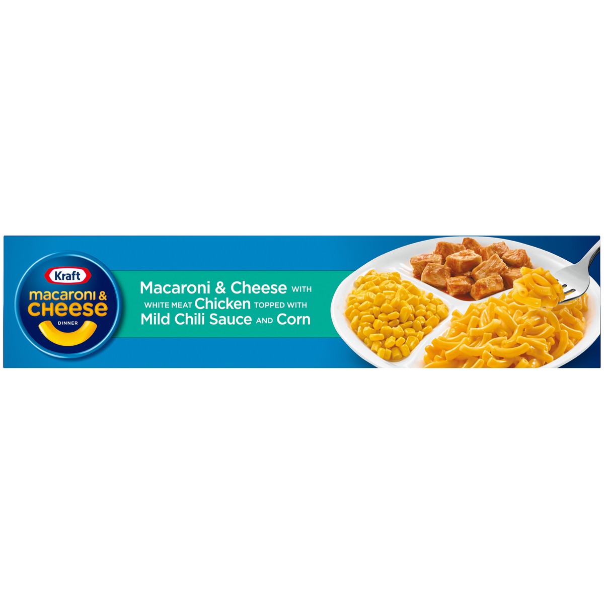 slide 12 of 14, Kraft First Adventures Mexican Inspired Macaroni & Cheese Frozen Dinner with Fajita Chicken, Mild Chili Sauce & Corn, 8.5 oz Box, 8.5 oz