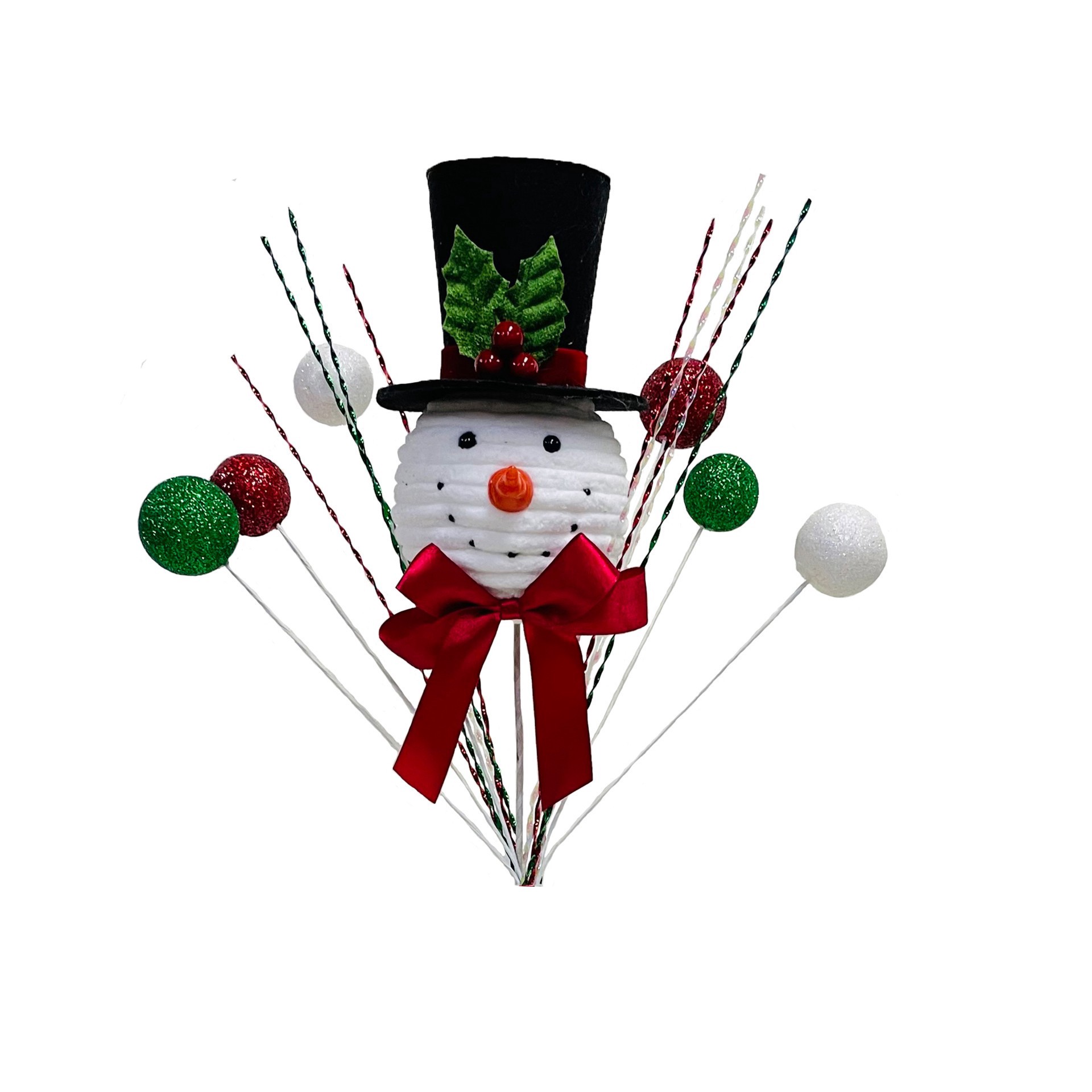 slide 2 of 3, 28" Snowman With Glitter Balls Stem By Ashland, 9.5 in x 3.75 in x 28 in