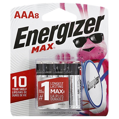 slide 1 of 1, Energizer Max E92Mp-8 Multipurpose Battery - Aaa - Alkaline Manganese Dioxide, 8 ct