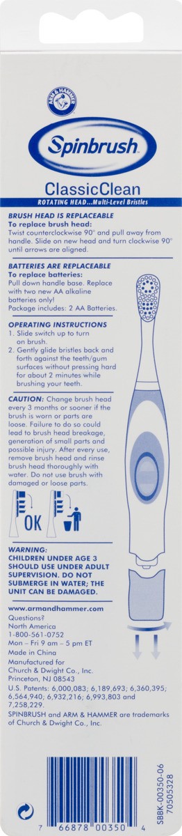 slide 6 of 9, Spinbrush Classic Clean Powered Toothbrush, 1 Count, 1 ct