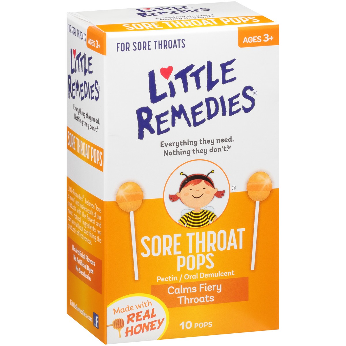 slide 2 of 10, Little Remedies Sore Throat Pops, Made With Real Honey, 10 Count, 10 ct