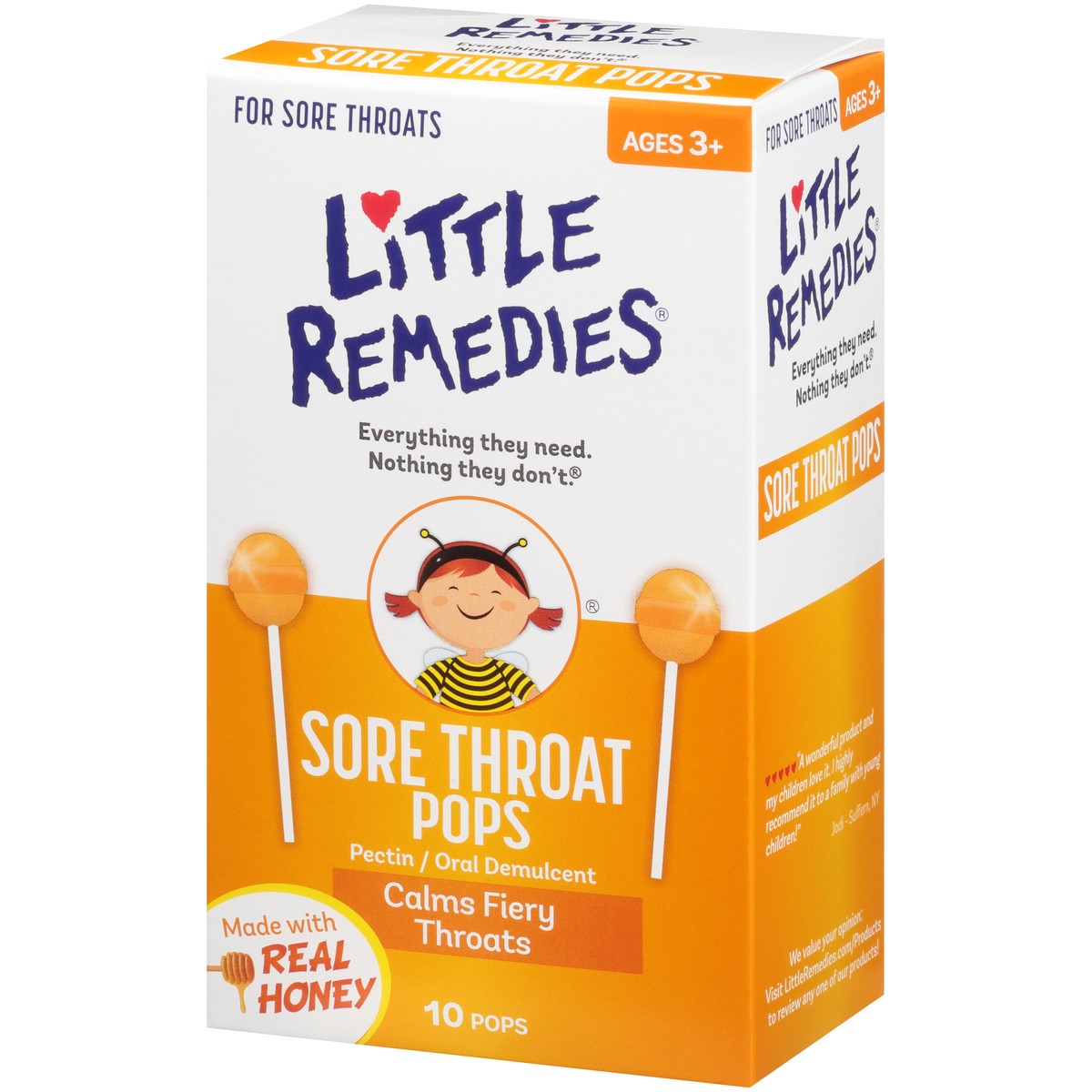 slide 3 of 10, Little Remedies Sore Throat Pops, Made With Real Honey, 10 Count, 10 ct