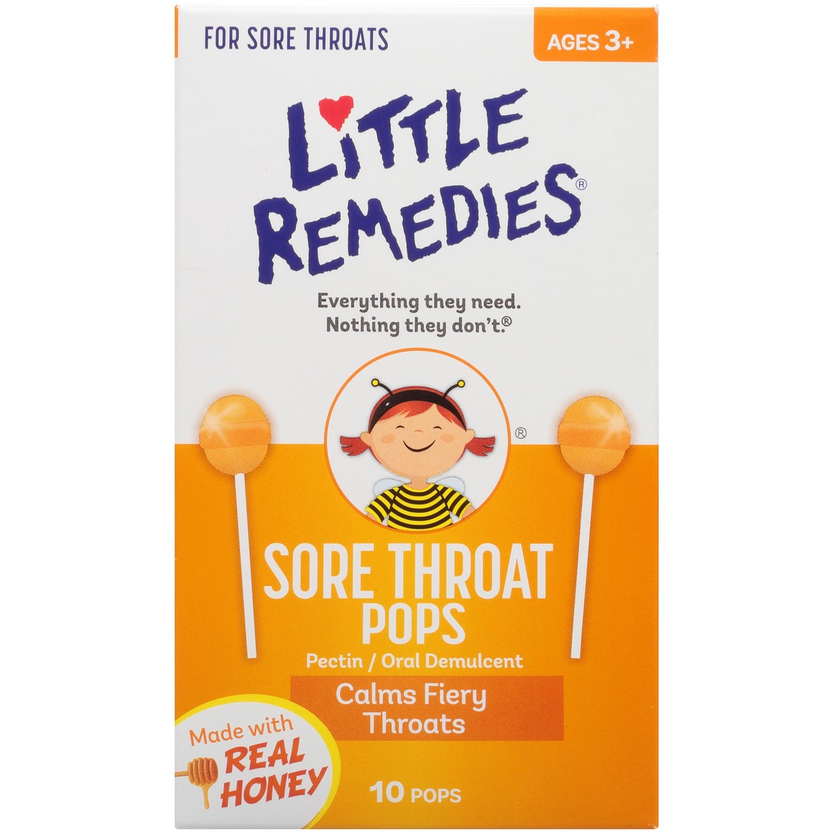 slide 8 of 10, Little Remedies Sore Throat Pops, Made With Real Honey, 10 Count, 10 ct