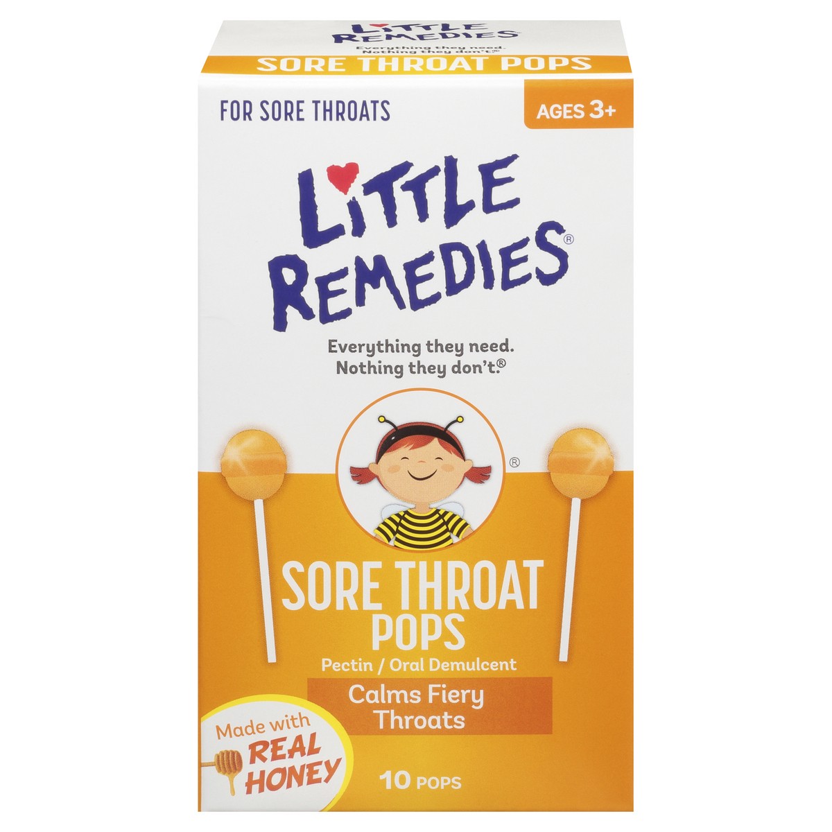 slide 10 of 10, Little Remedies Sore Throat Pops, Made With Real Honey, 10 Count, 10 ct