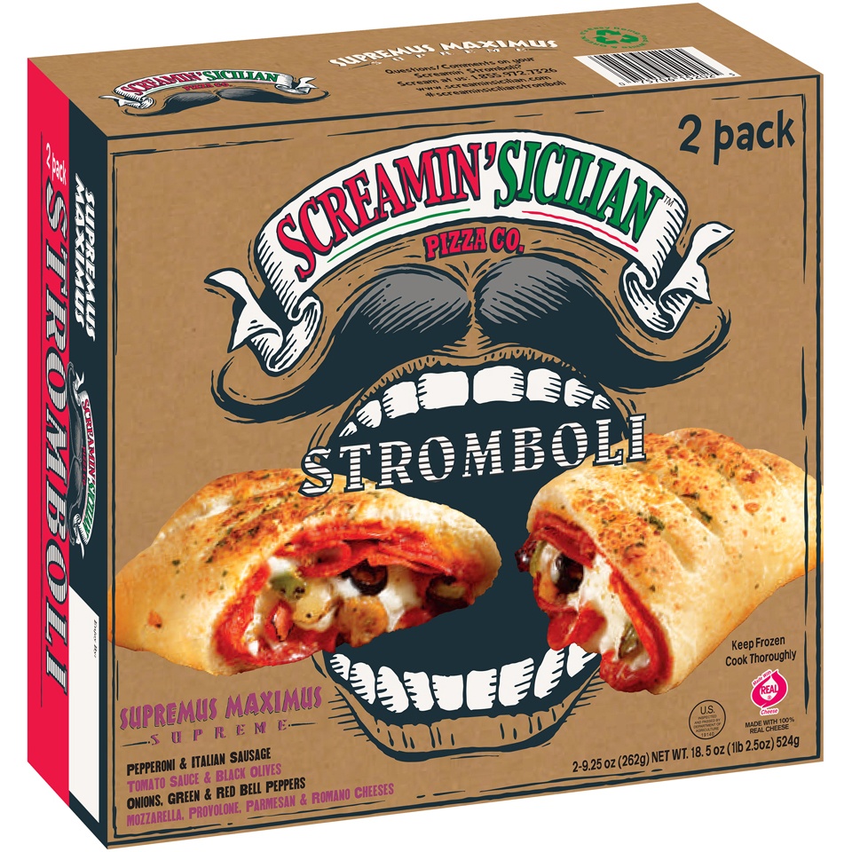 slide 1 of 1, Screamin' Sicilian Pizza Co. Supremus Maximus Supreme Stromboli, 2 ct; 9.25 oz