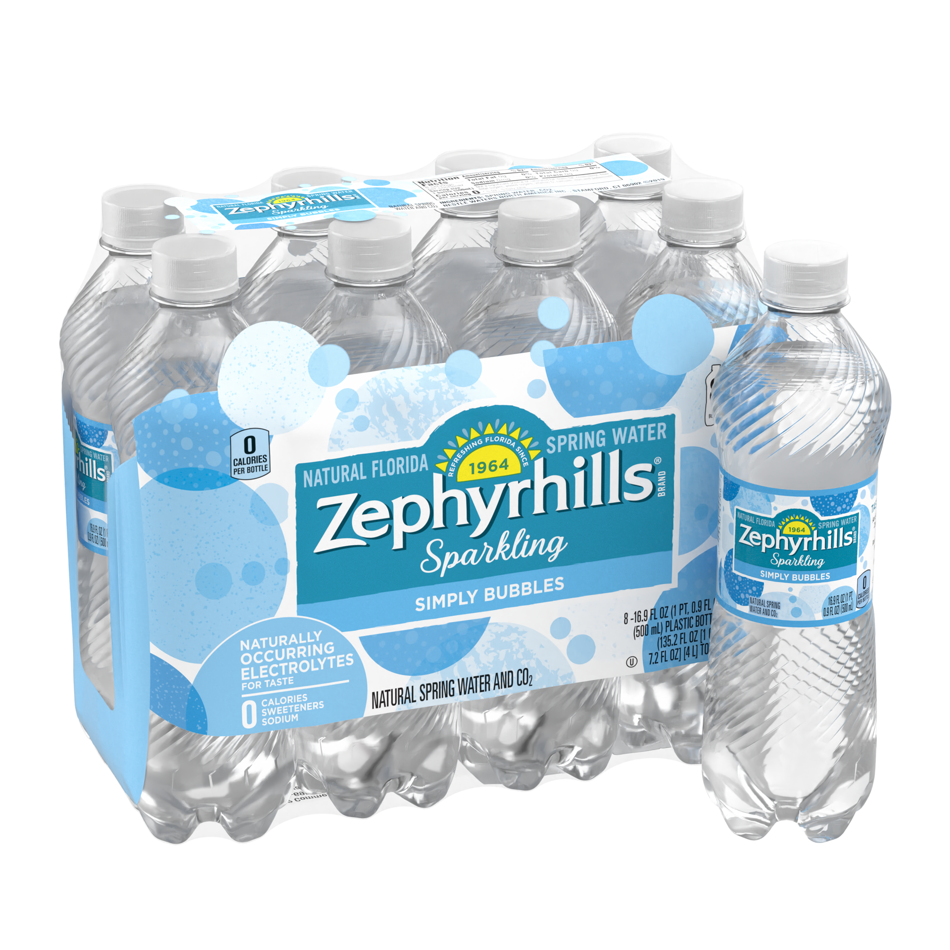 slide 3 of 5, Zephyrhills Sparkling Water, Simply Bubbles, 16.9 oz. Bottles (8 Count), 16.9 fl oz