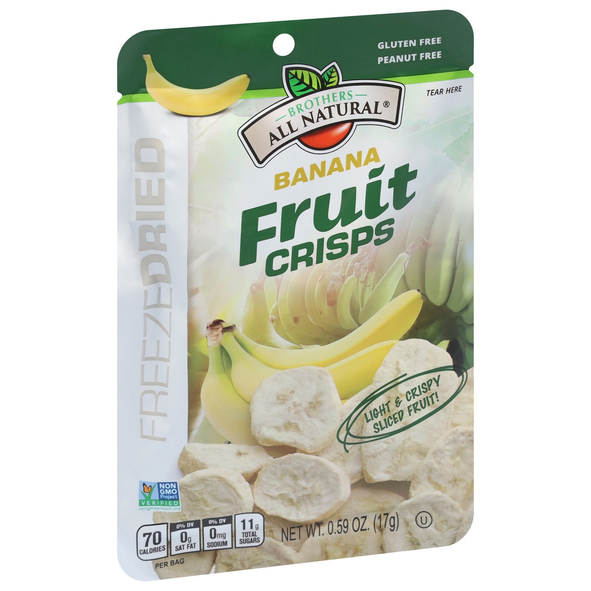 slide 5 of 9, Brothers All Natural Freeze Dried Banana Fruit Crisps 0.59 oz, 0.35 oz