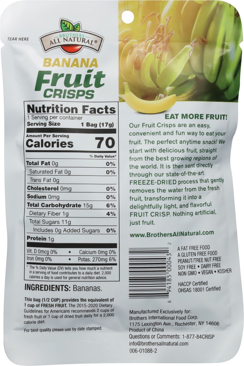 slide 8 of 9, Brothers All Natural Freeze Dried Banana Fruit Crisps 0.59 oz, 0.35 oz