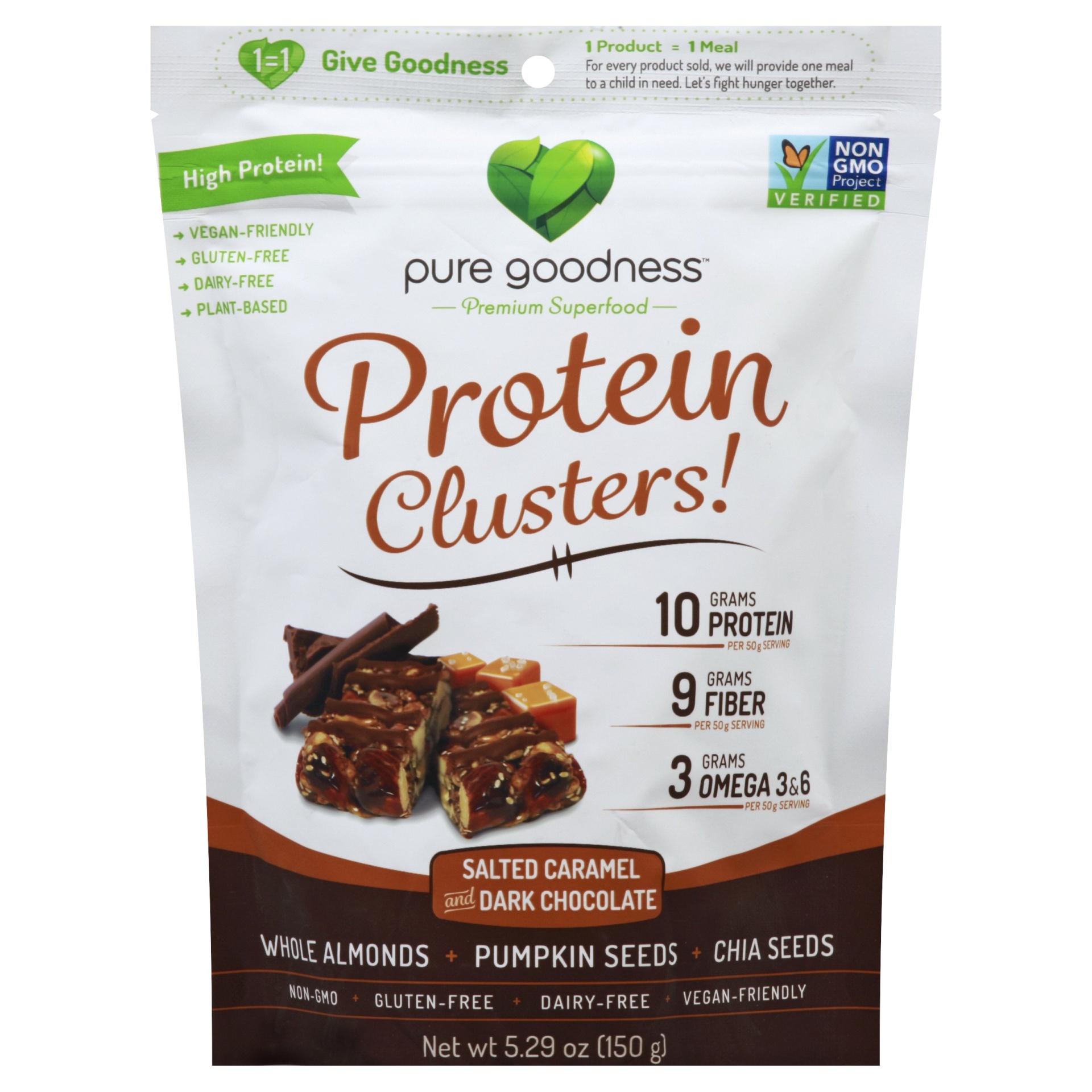 slide 1 of 1, Pure Goodness Protein Cluster Salted Caramel and Dark Chocolate, 5.29 oz