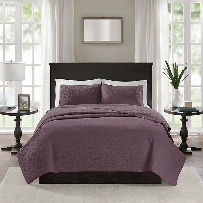 slide 1 of 11, Madison Park Quebec Reversible Twin/Twin XL Coverlet Set - Purple, 2 ct