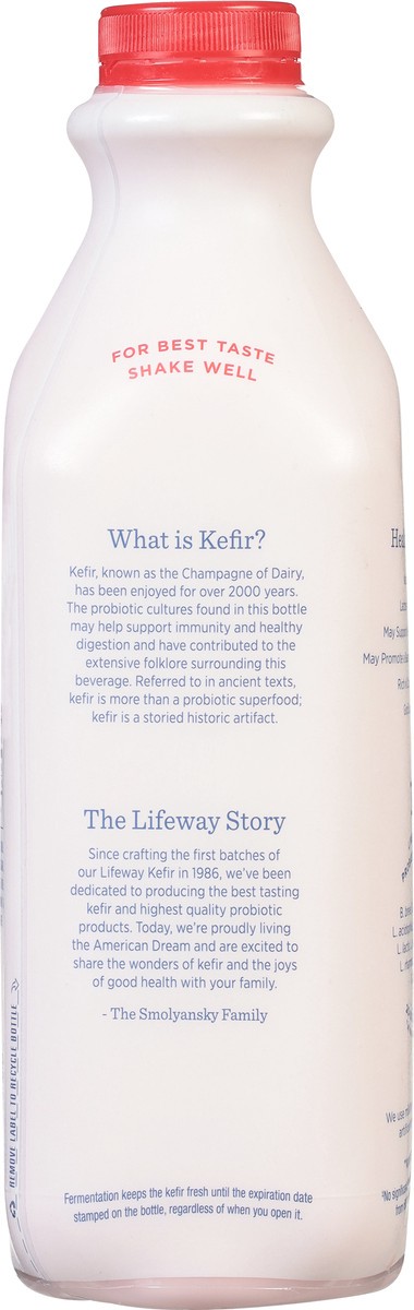 slide 6 of 9, Lifeway Organic 1% Milkfat Strawberry Kefir 32 fl oz, 32 fl oz