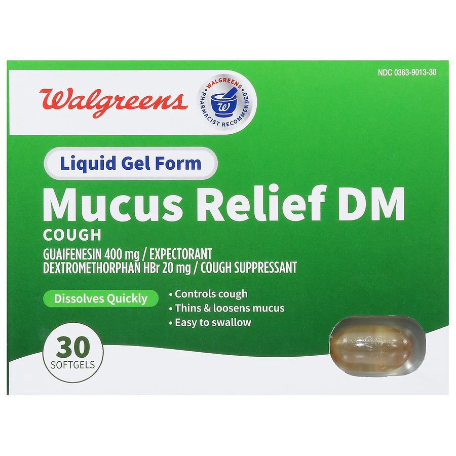 slide 1 of 5, Walgreens Mucus Relief Dm Softgels, 30 ct