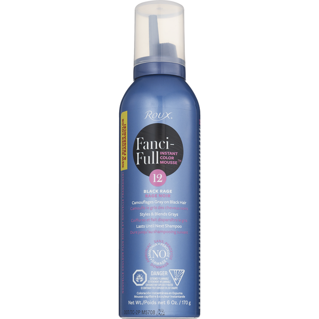slide 1 of 1, FANCIFUL Roux Fanci-Full Temporary Haircolor Mousse #12 Black Rage, 1 ct