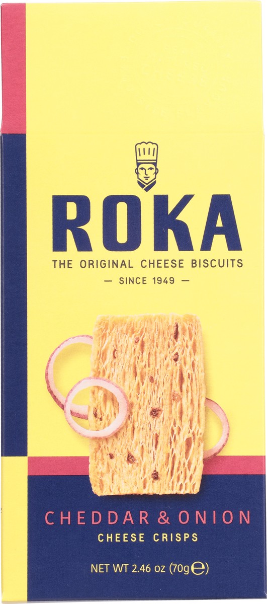 slide 6 of 9, Roka Crisps Cheddar Onion, 2.46 oz
