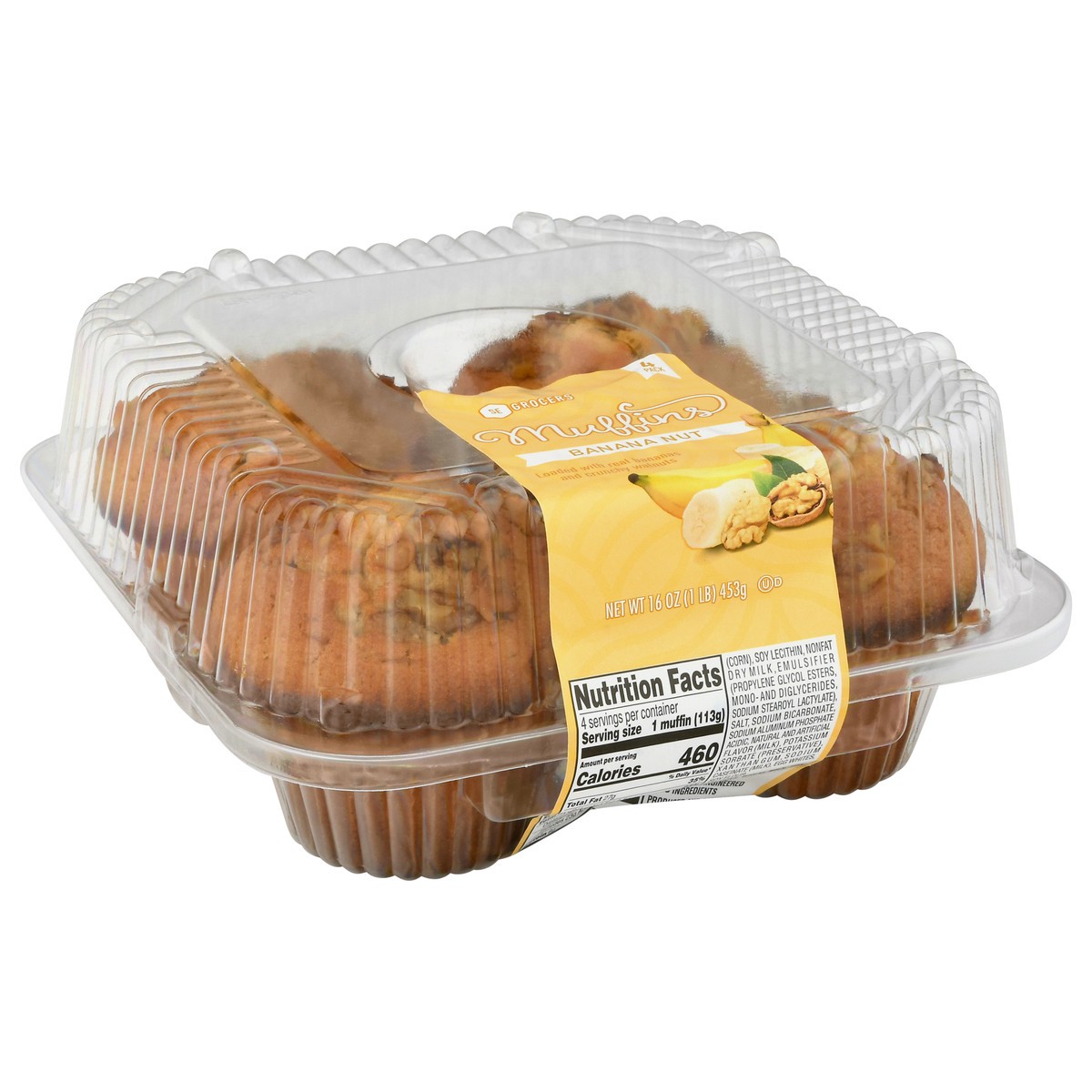 slide 12 of 13, SE Grocers 4 Pack Banana Nut Muffins, 4 ct