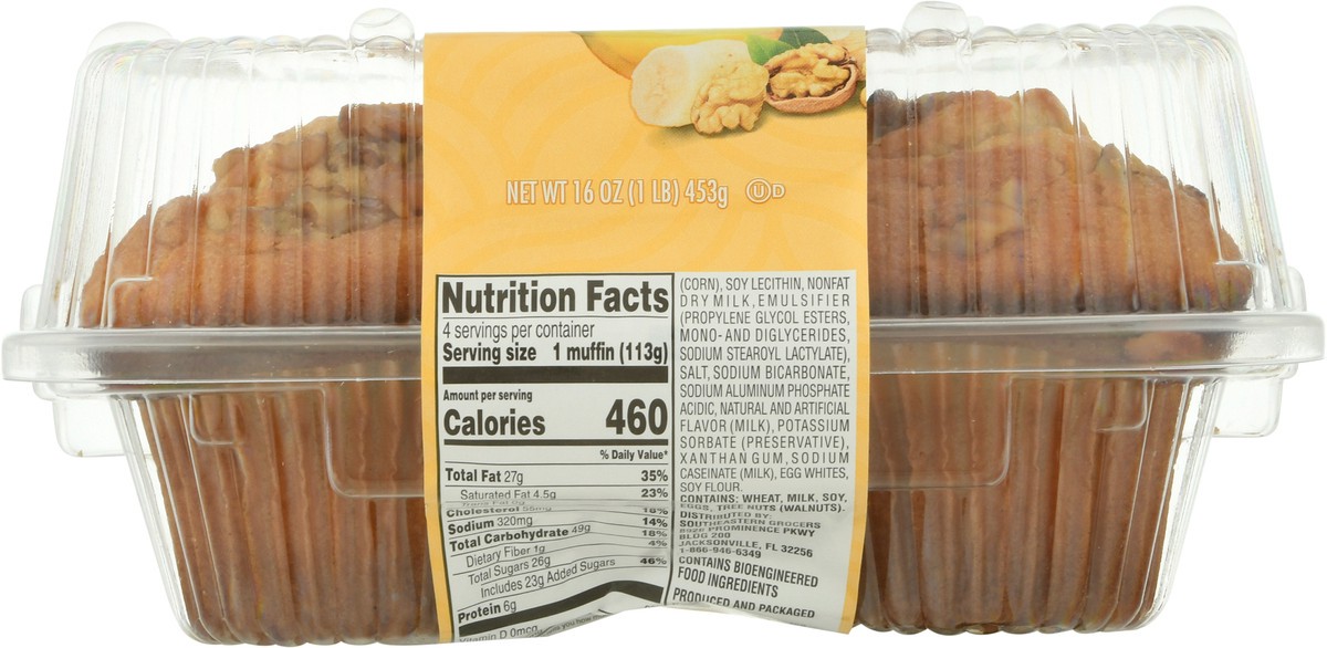 slide 7 of 13, SE Grocers 4 Pack Banana Nut Muffins, 4 ct