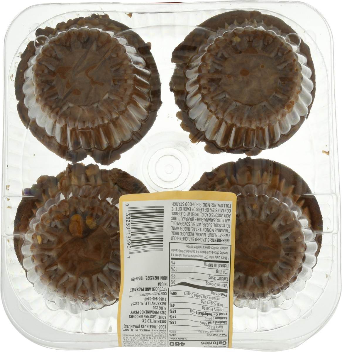 slide 6 of 13, SE Grocers 4 Pack Banana Nut Muffins, 4 ct