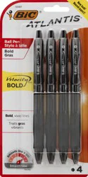 BiC Atlantis Velocity Bold Black Ball Pens 4 ea