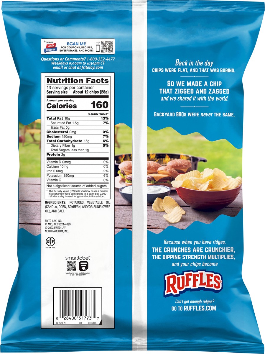 slide 4 of 11, Ruffles Original Potato Chips, Party Size - 13 oz, 13 oz
