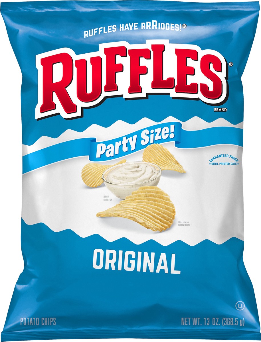 slide 2 of 11, Ruffles Original Potato Chips, Party Size - 13 oz, 13 oz