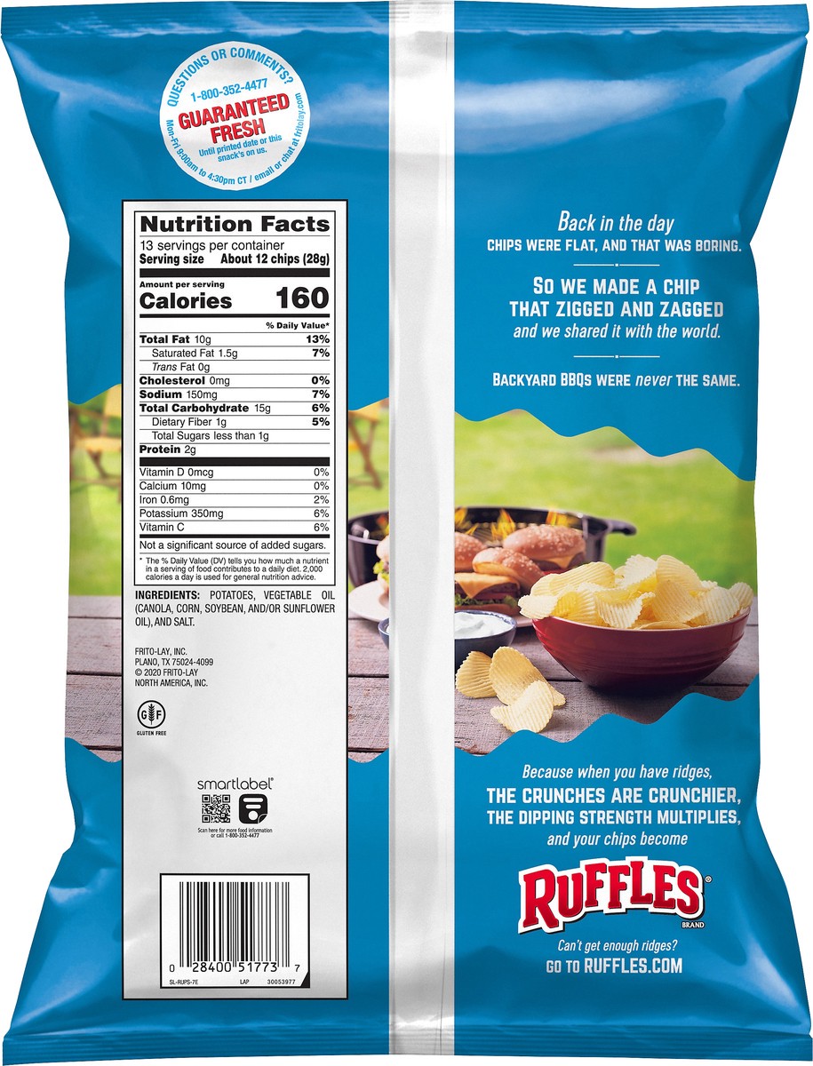 slide 5 of 11, Ruffles Original Potato Chips, Party Size - 13 oz, 13 oz