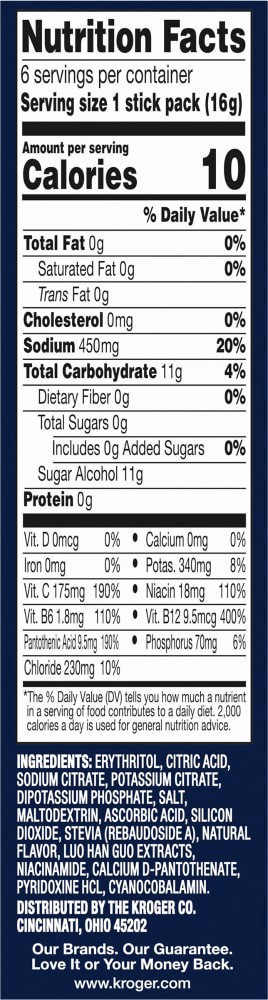slide 3 of 5, Kroger Sugar Free Electrolyte Drink Mix Tropical Punch - 3.38 oz, 3.38 oz