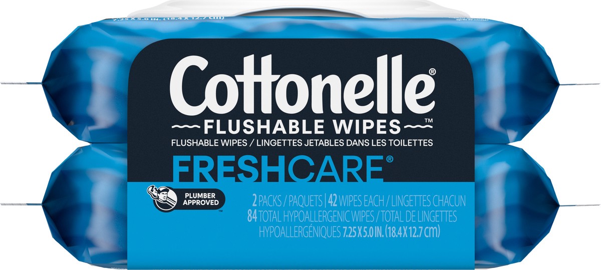 slide 6 of 9, Cottonelle Flushable Wet Wipes - 2pk/42ct, 84 ct