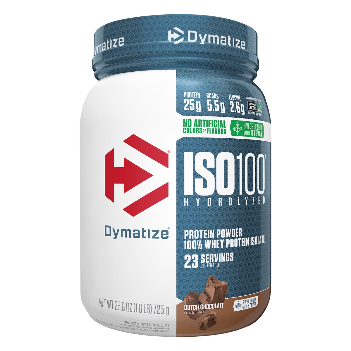 slide 1 of 1, Dymatize ISO100 Natural Chocolate Protein Powder, 1.6 lb