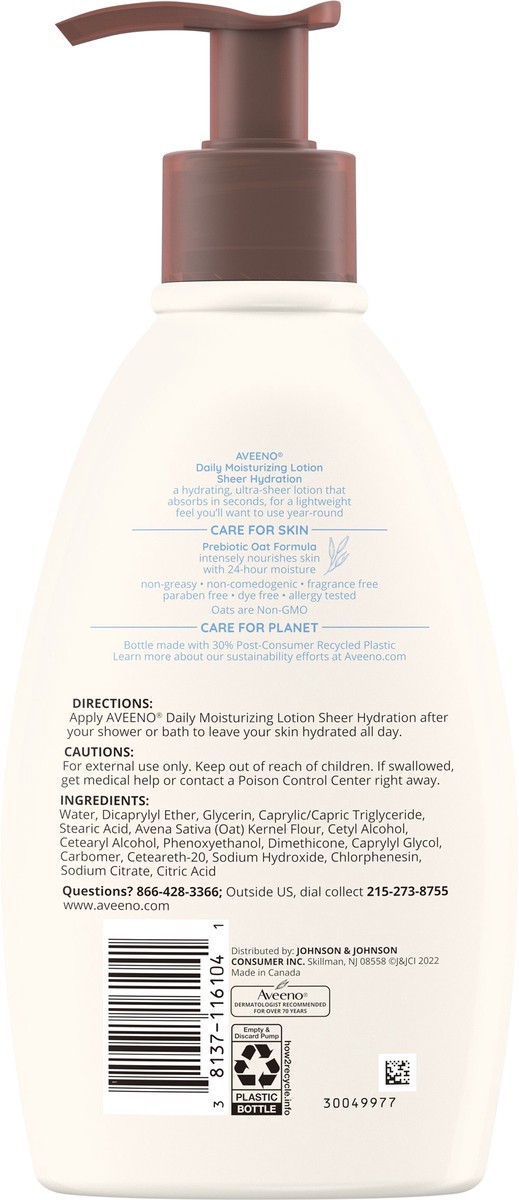 slide 5 of 7, Aveeno Active Naturals Daily Moisturizing Lotion Sheer Hydration, 12 fl oz