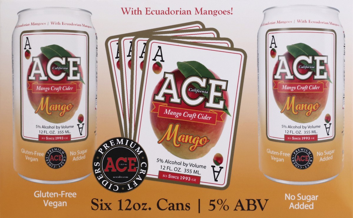slide 9 of 12, Ace Ciders Mango Cider, 6 ct; 12 fl oz