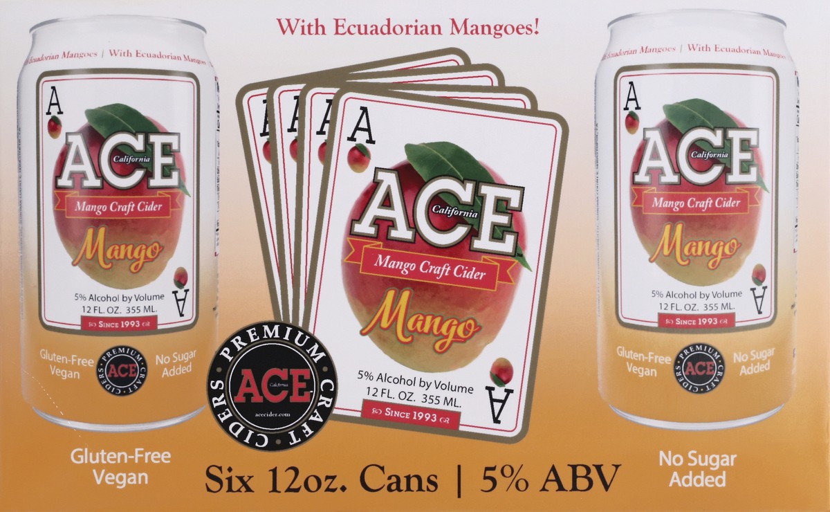 slide 1 of 12, Ace Ciders Mango Cider, 6 ct; 12 fl oz