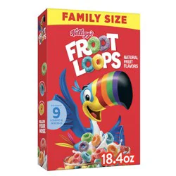 Kellogg's Froot Loops Breakfast Cereal, Kids Cereal, Family Breakfast, Family Size, Original, 18.4oz Box (1 Box)