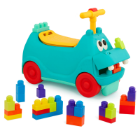slide 9 of 21, Battat Hippo Ride-On With Large Locblocs Ride-On Toy with Blocks, 1 ct