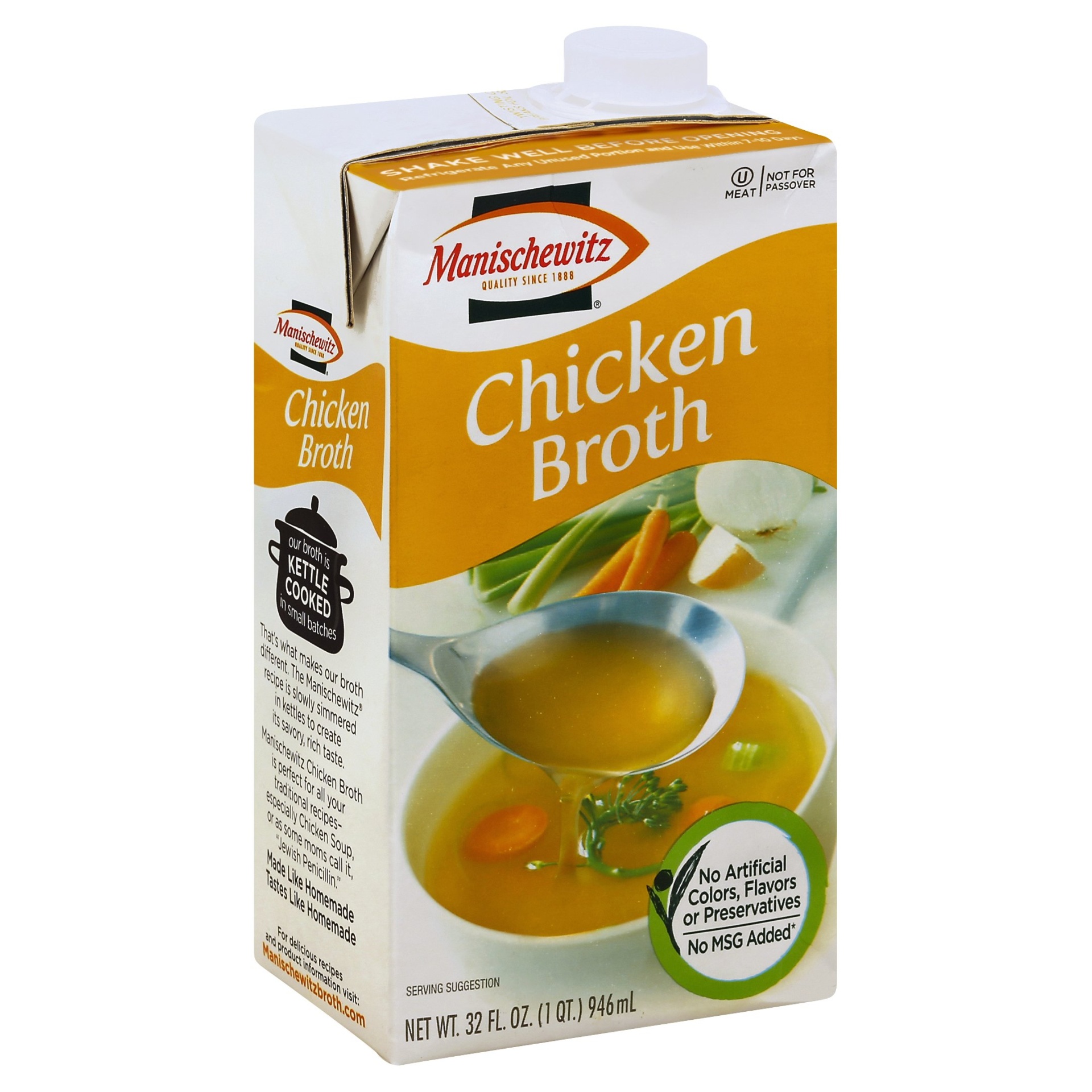 slide 1 of 4, Manischewitz Chicken Broth, 32 fl oz