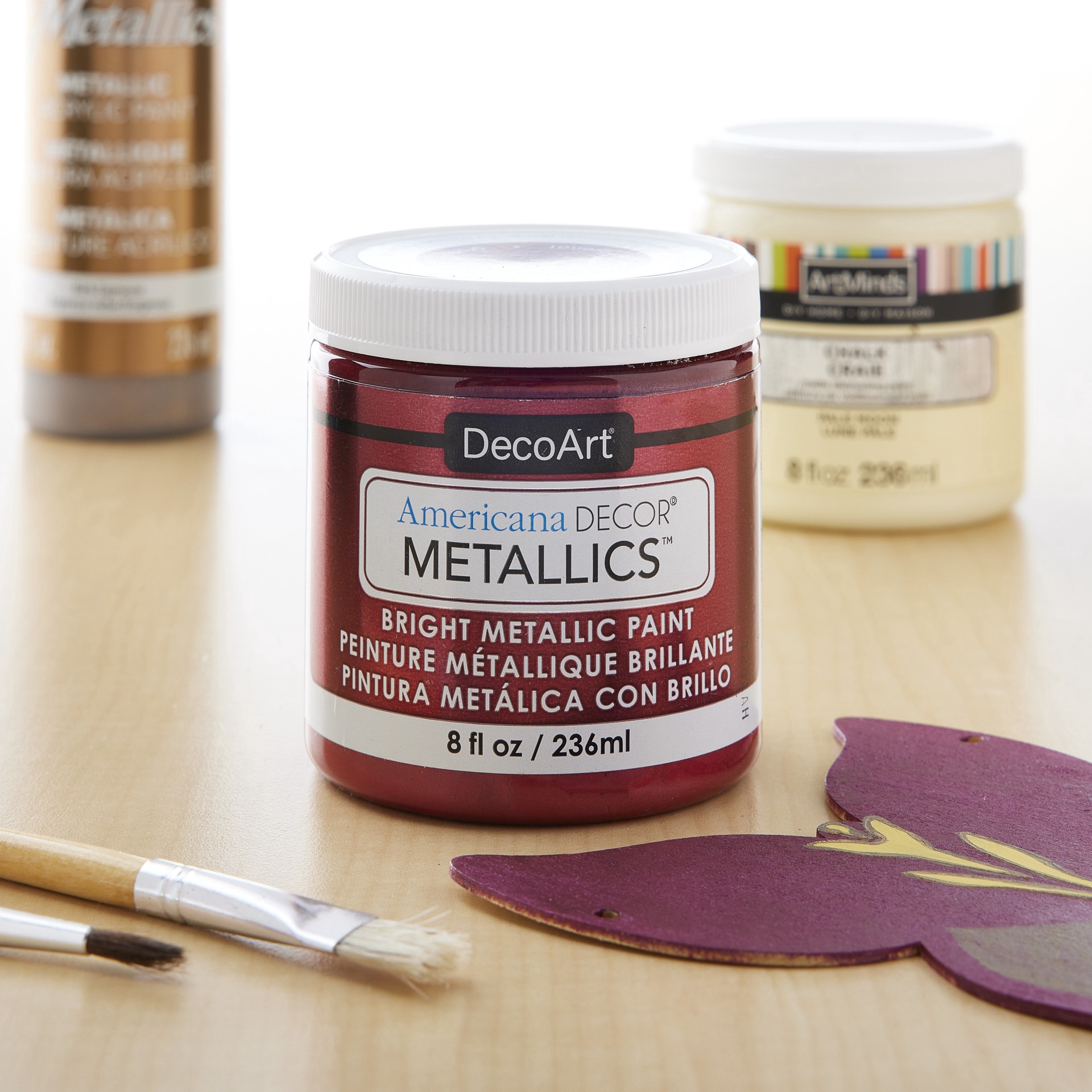 slide 3 of 3, Decoart Americana Decor Metallics Paint, 8 fl oz