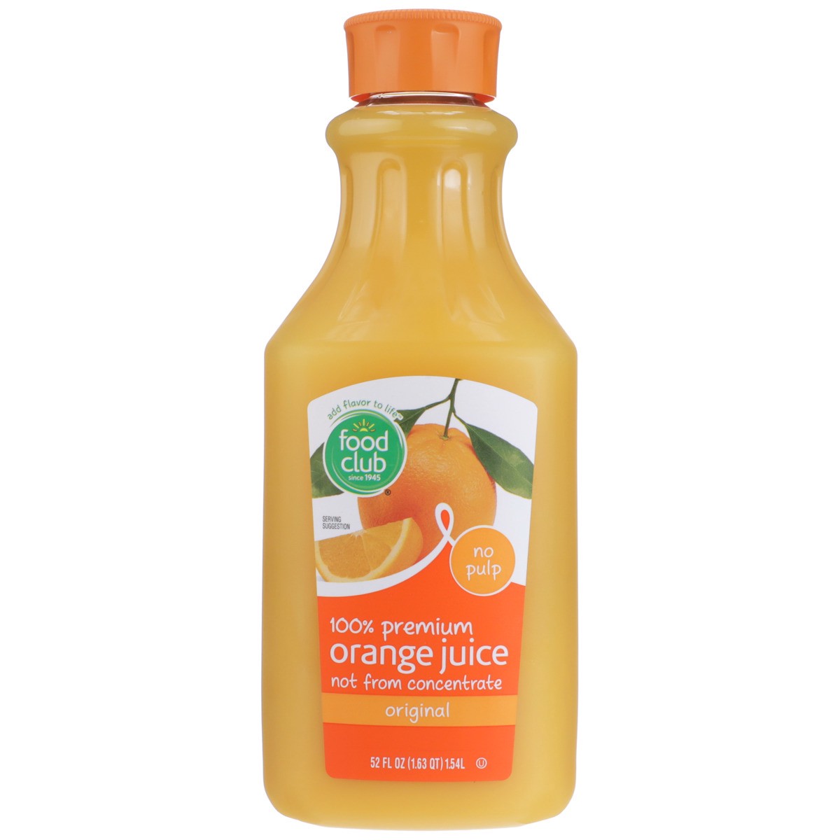 slide 9 of 9, Food Club Not from Concentrate Orange Juice - 52 oz, 52 oz