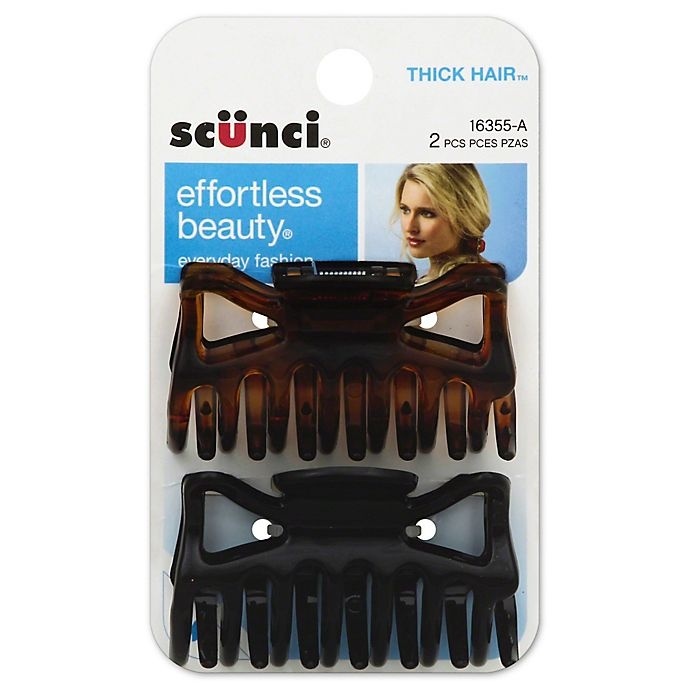 slide 1 of 1, scünci Effortless Beauty Claw Clips for Thick Hair, Assorted, 2 ct