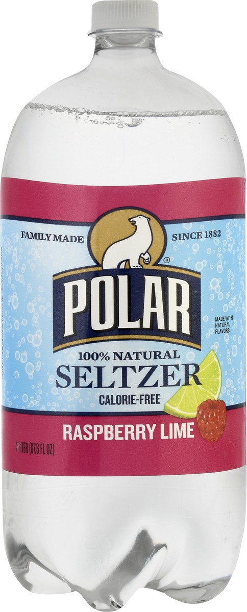 slide 1 of 13, Polar 100% Natural Raspberry Lime Seltzer 2 lt, 2 liter