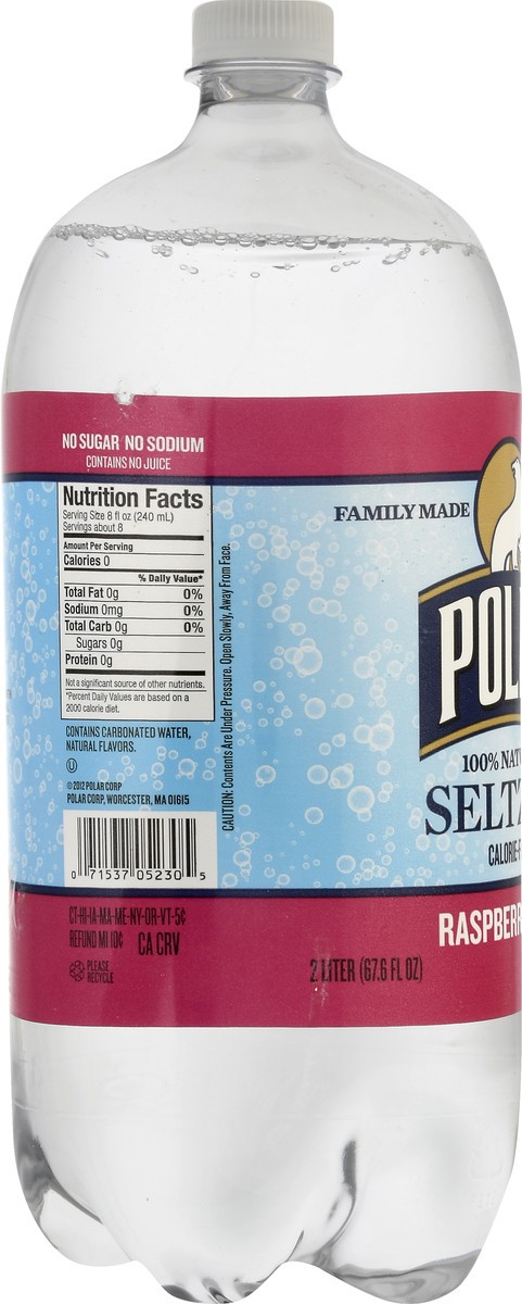 slide 2 of 13, Polar 100% Natural Raspberry Lime Seltzer 2 lt, 2 liter