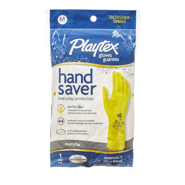 slide 1 of 1, Playtex Handsaver Medium Yellow Gloves, 1 ct