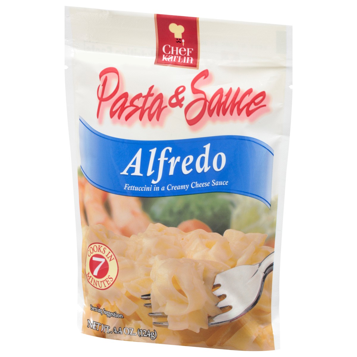 slide 6 of 13, Chef Karlin Alfredo Pasta & Sauce 4.4 oz, 4.4 oz