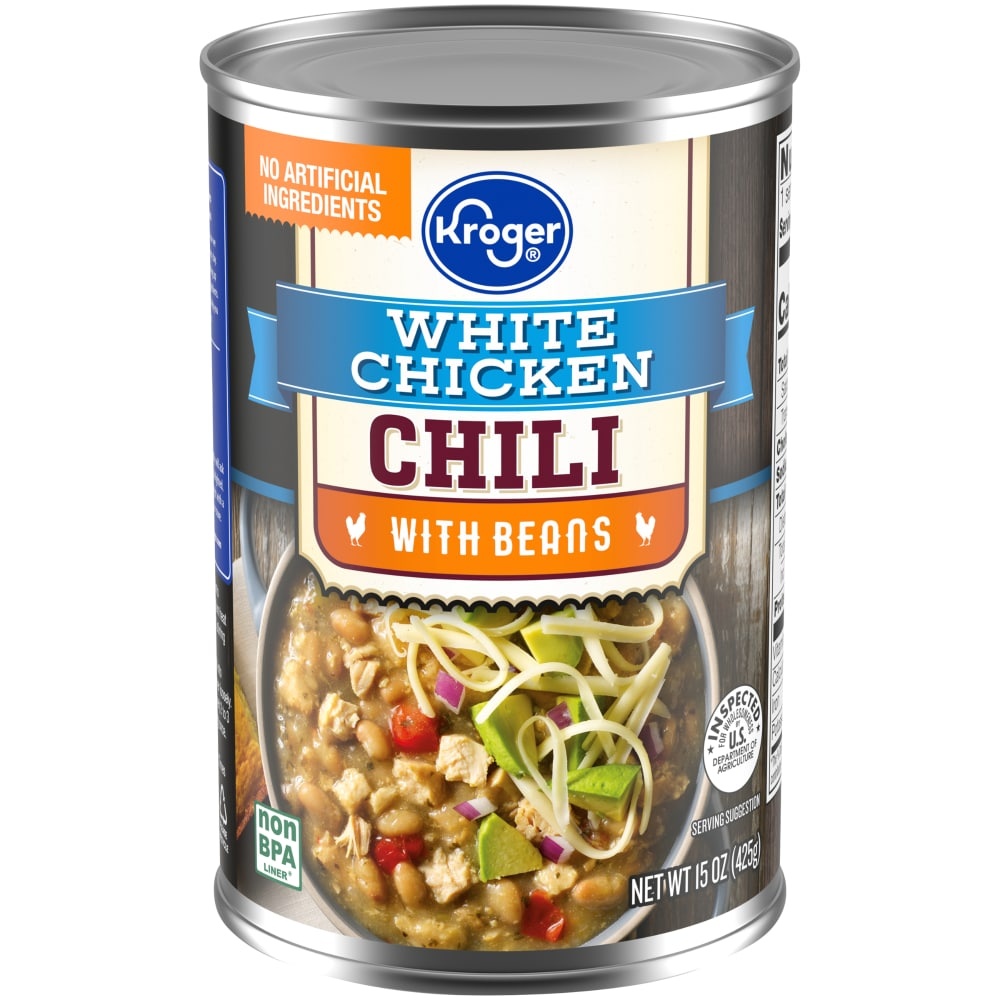 slide 1 of 1, Kroger White Chicken Chili With Beans, 15 oz