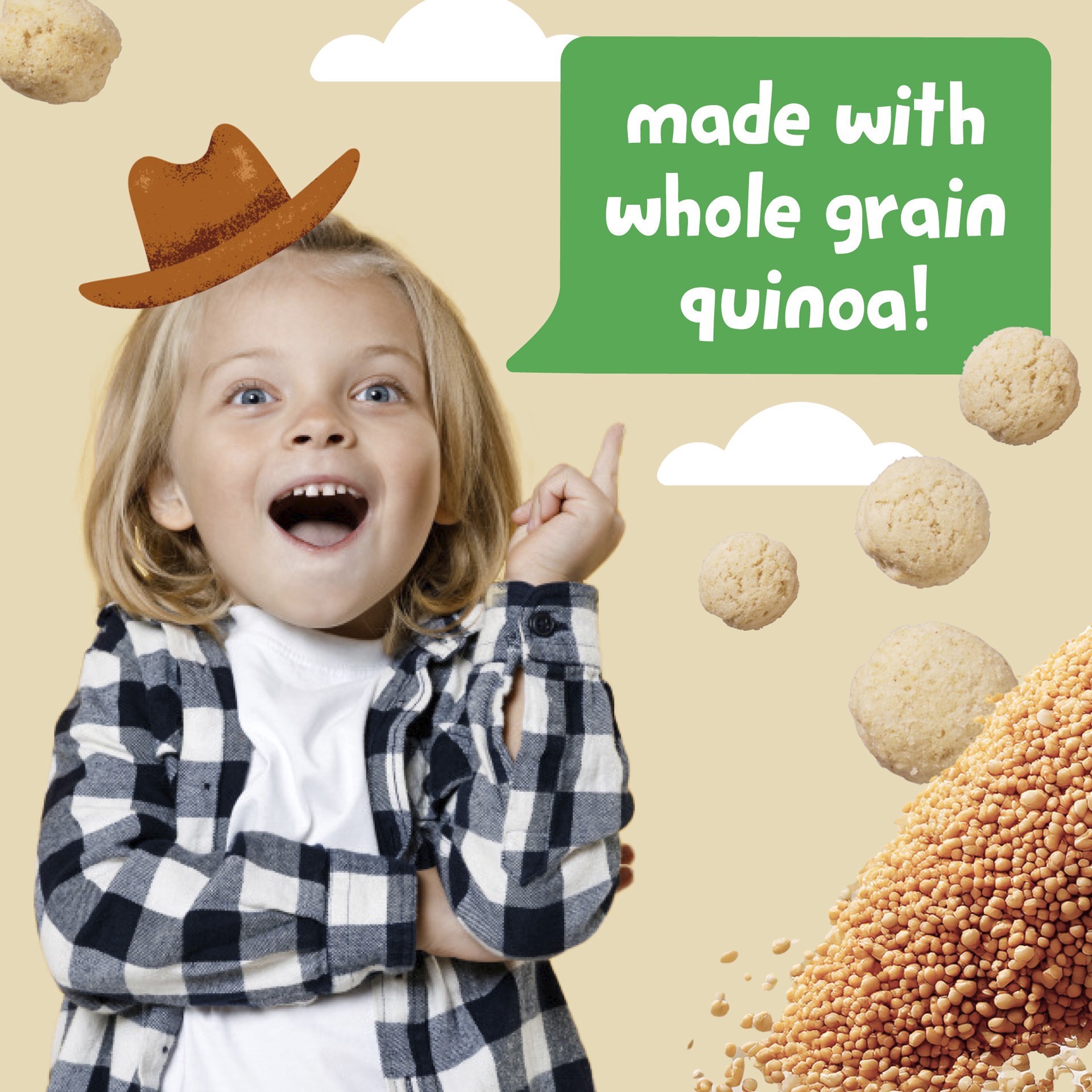 slide 2 of 7, Get'ems! from Gerber Carrot Ranch Roundos Puffs Snacks, Kids Snack Made with Whole Grain Quinoa, Calcium to Support Strong Bones, 2.25 oz