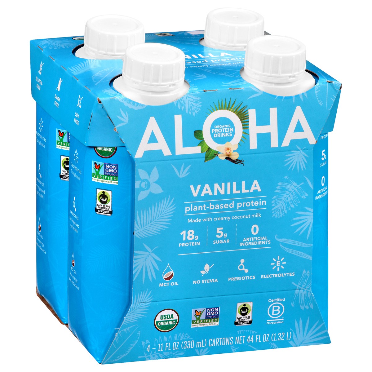 slide 13 of 13, Aloha Organic 4 Pack Vanilla Protein Drink 4 ea, 4 ct