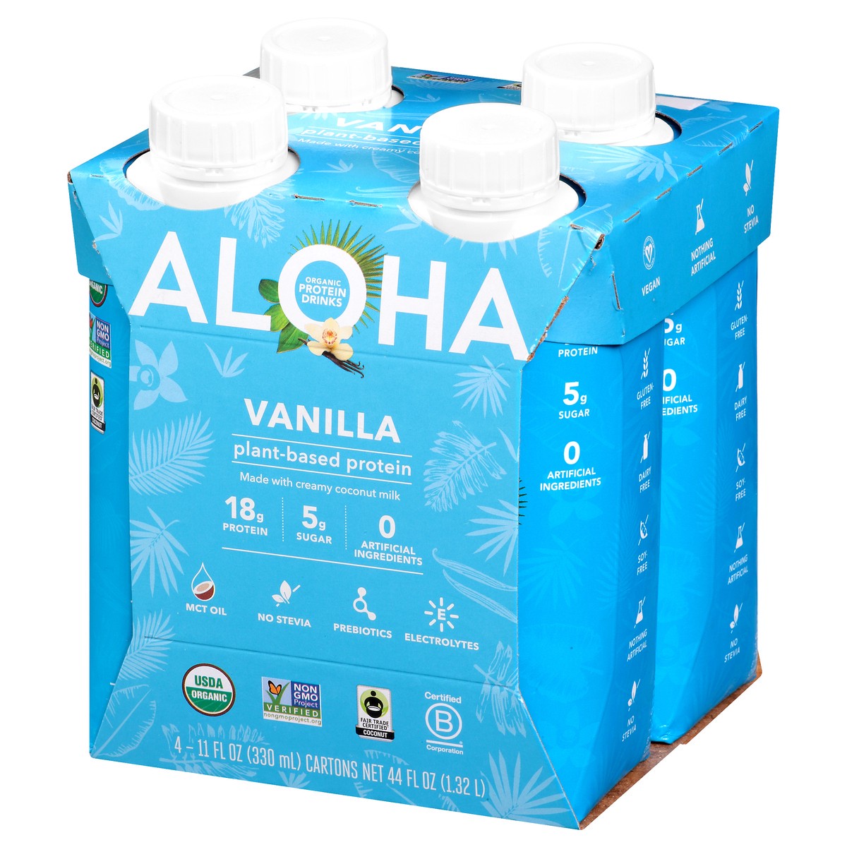 slide 5 of 13, Aloha Organic 4 Pack Vanilla Protein Drink 4 ea, 4 ct